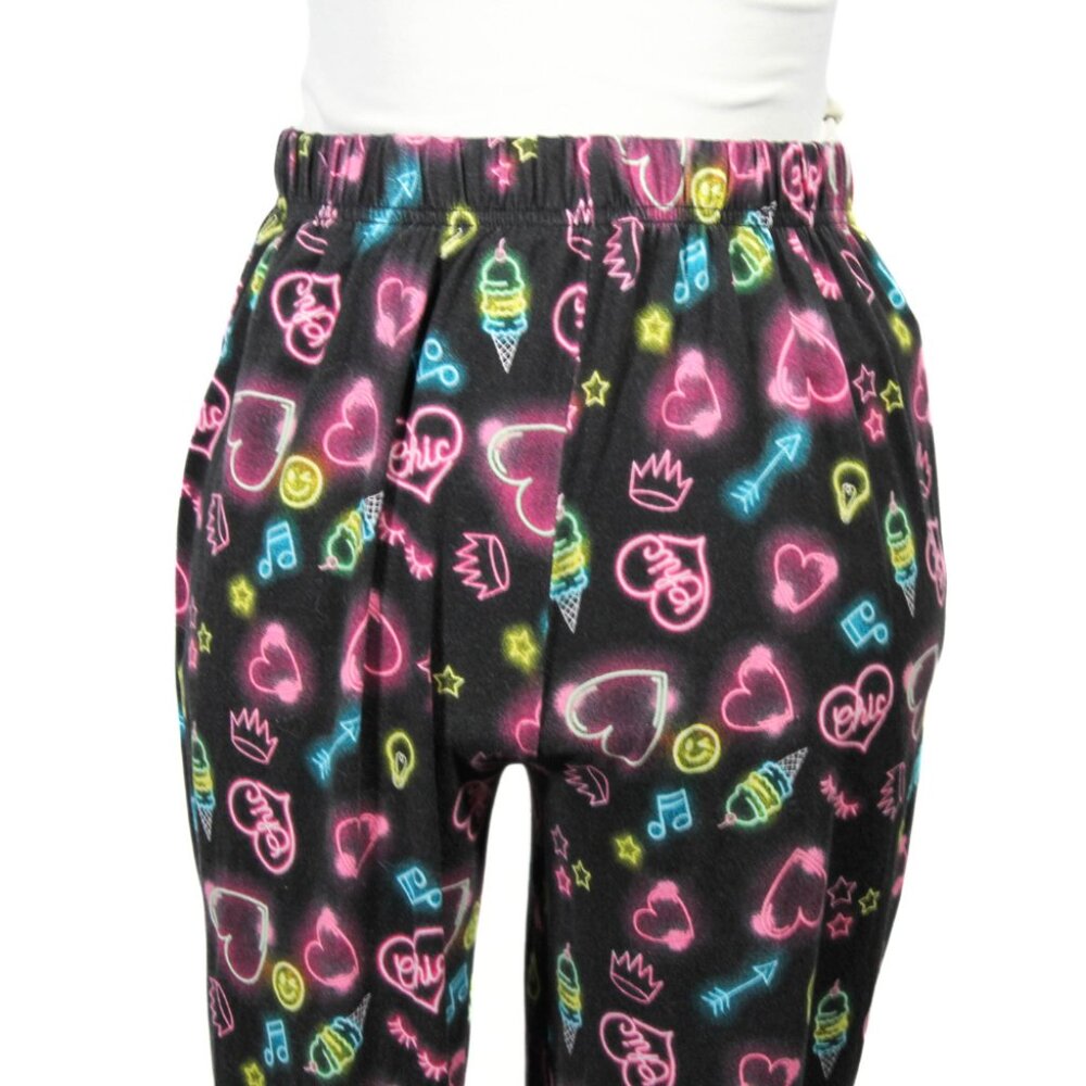 Derek Heart Neon Print Pajama Pants – Juniors Size S, Black Background - Picture 5 of 8